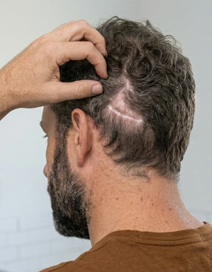 Do hair transplants cause scarring?